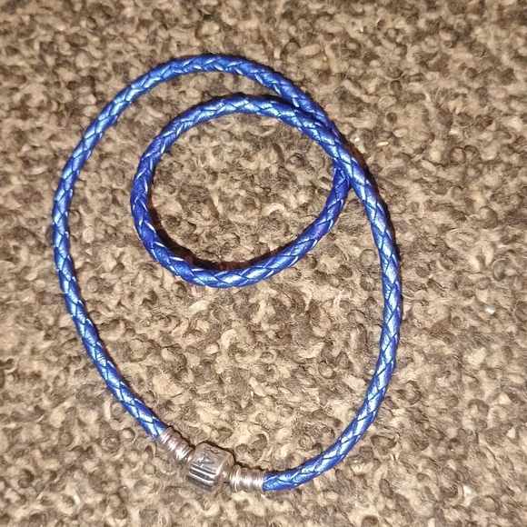Pandora Braided Leather Blue (Stamped ALE S925) - Picture 4 of 8